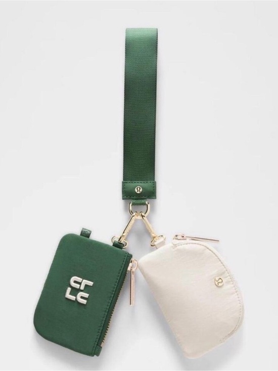 Handbags - Lululemon Green & Cream Dual Wristlet Stack NWT
